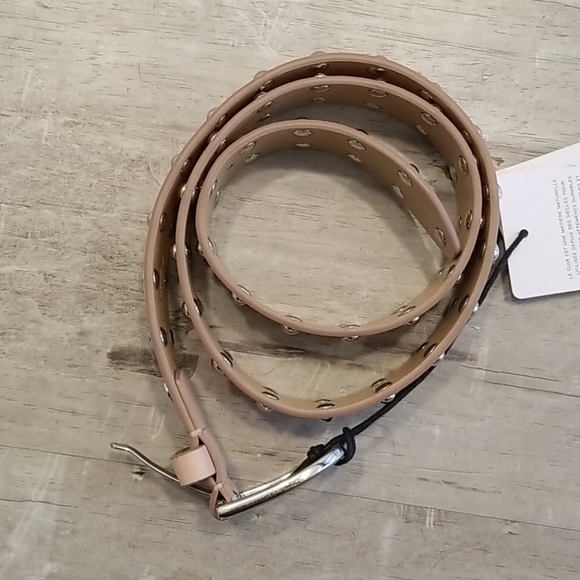 ?REISS? Emin Studded Wide Leather Belt ~ Nude XS main image 5